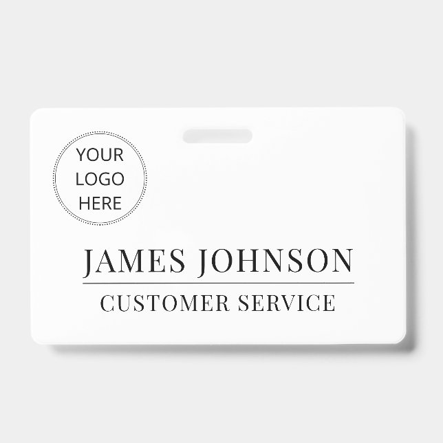 Custom Logo Customer Service Employee Name ID Badge (Front)