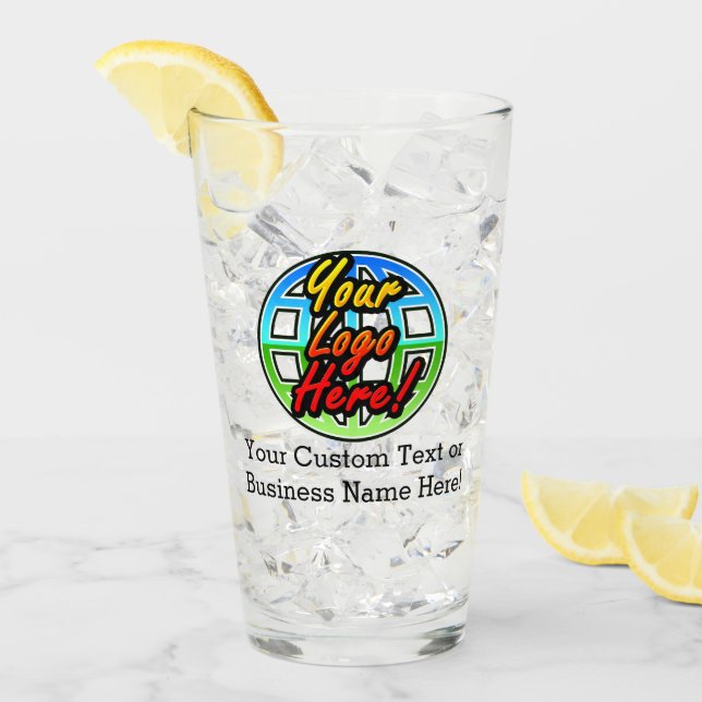 Custom Logo Drinking Glass No Minimum Quantity (Front Ice)