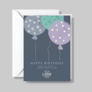 Custom Logo Dusty Balloons Business Birthday Card