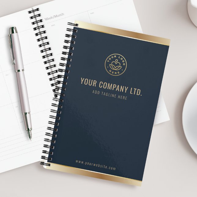 Custom Logo Elegant Navy Blue Gold Planner (Creator Uploaded)