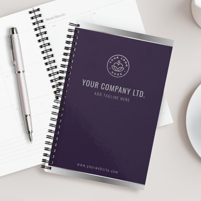 Custom Logo Elegant Purple Silver Planner (Creator Uploaded)