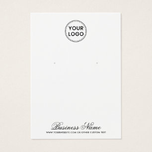 Custom logo elegant script earring display card