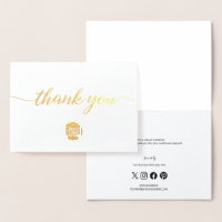 Custom Logo Elegant Script Social Icons business