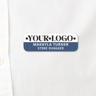 Custom Logo Employee Blue Name Tag