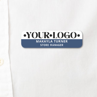 Custom Logo Employee Blue Name Tag