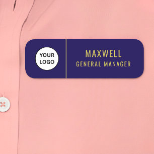 Custom Logo Employee Blue Name Tag
