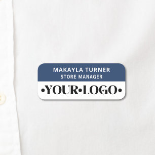 Custom Logo Employee Blue Name Tag