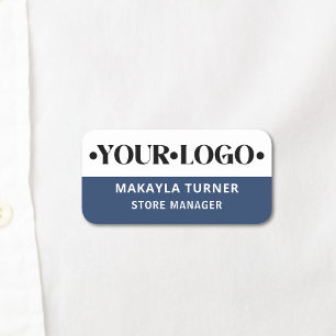 Custom Logo Employee Blue Name Tag