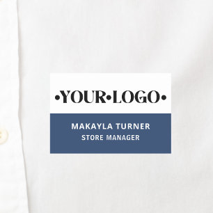 Custom Logo Employee Blue Name Tag