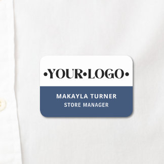 Custom Logo Employee Blue Name Tag