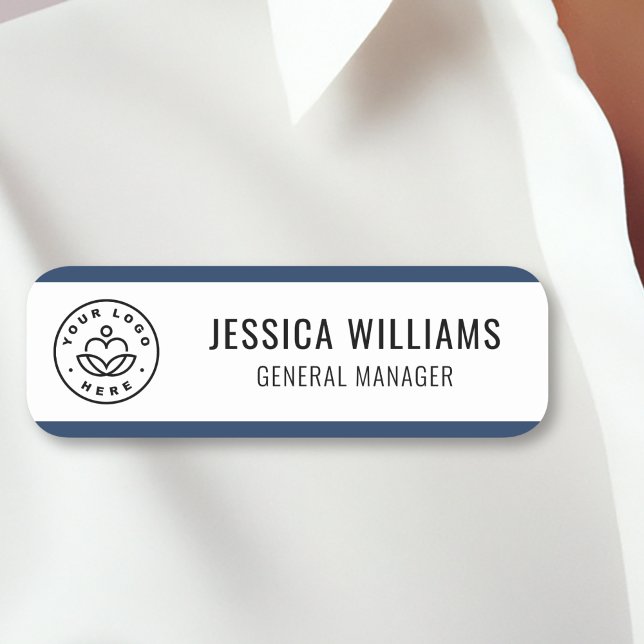 Custom Logo Employee Blue Name Tag (Creator Uploaded)