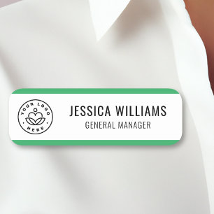 Custom Logo Employee Green Name Tag