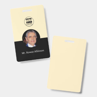 Custom Logo Employee ID Badge Card | Photo Name 