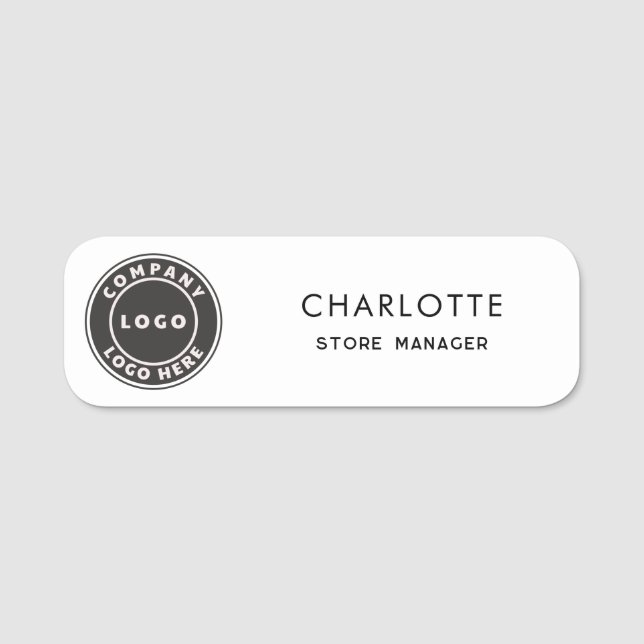 Custom Logo Employee Magnetic Business Name Tag (Front)