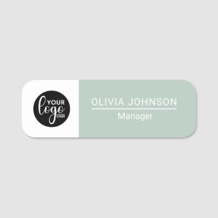 Custom Logo Employee Magnetic Green Company Name Tag