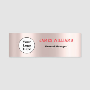 Custom Logo Employee Magnetic Or Safety Pin Name Tag