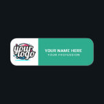 Custom Logo Employee magnetic or safety pin Name Tag<br><div class="desc">Easily personalize this Custom Safety Employee Pin with name, profession, job title and business logo. A simple and elegant business design in emerald green and white colors fully customizable, sans-serif basic and modern fonts and a professional and clear look. Available with safety pin back or magnetic back fastener, with rounded...</div>