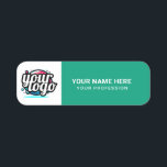 Custom Logo Employee magnetic or safety pin Name Tag<br><div class="desc">Easily personalize this Custom Safety Employee Pin with name, profession, job title and business logo. A simple and elegant business design in emerald green and white colors fully customizable, sans-serif basic and modern fonts and a professional and clear look. Available with safety pin back or magnetic back fastener, with rounded...</div>