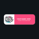 Custom Logo Employee magnetic or safety pin Name Tag<br><div class="desc">Easily personalise this Custom Safety Employee Pin with name, profession, job title and business logo. A simple and elegant business design in magenta pink and white colours fully customisable, sans-serif basic and modern fonts and a professional and clear look. Available with safety pin back or magnetic back fastener, with rounded...</div>