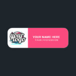 Custom Logo Employee magnetic or safety pin Name Tag<br><div class="desc">Easily personalise this Custom Safety Employee Pin with name, profession, job title and business logo. A simple and elegant business design in magenta pink and white colours fully customisable, sans-serif basic and modern fonts and a professional and clear look. Available with safety pin back or magnetic back fastener, with rounded...</div>