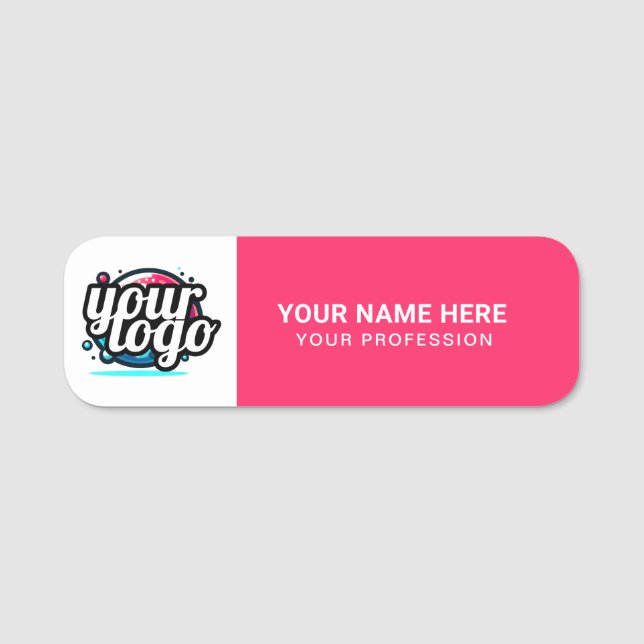 Custom Logo Employee magnetic or safety pin Name Tag (Front)