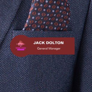 Custom Logo Employee Magnetic Or Safety Pin Name Tag