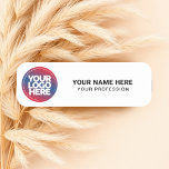 Custom Logo Employee magnetic or safety pin Name Tag<br><div class="desc">Easily personalise this Custom Safety Employee Pin with name, profession, job title and business logo. A simple and elegant business design in black and white colours fully customisable, sans-serif basic and modern fonts and a professional and clear look. Available with safety pin back or magnetic back fastener, with rounded corners...</div>