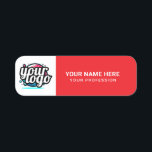 Custom Logo Employee magnetic or safety pin Name Tag<br><div class="desc">Easily personalise this Custom Safety Employee Pin with name, profession, job title and business logo. A simple and elegant business design in eyecatching red colours fully customisable, sans-serif basic and modern fonts and a professional and clear look. Available with safety pin back or magnetic back fastener, with rounded corners or...</div>