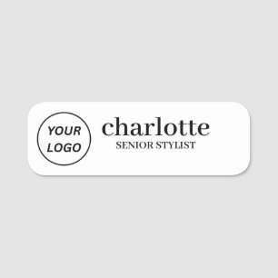 Custom Logo Employee Magnetic or Safety Pin Simple Name Tag