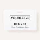 Custom logo employee name title white id
