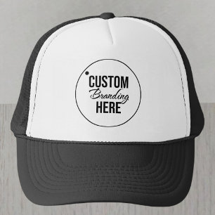 Custom Logo Employee Or Swag Black And White Trucker Hat