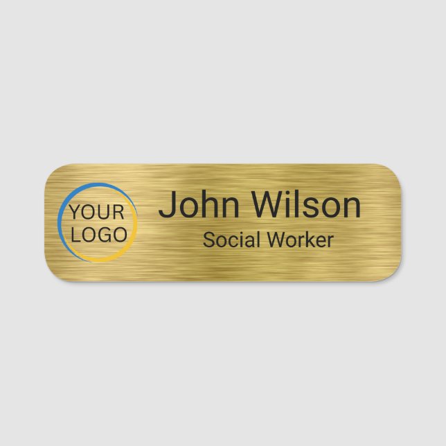 Custom Logo Employee Personalised Business  Name Tag (Front)