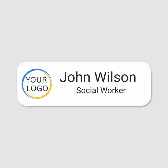 Custom Logo Employee Personalised Business  Name Tag (Front)