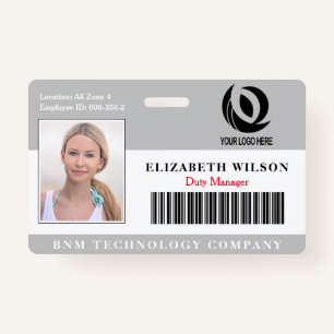 Custom Logo Employee Photo  Company Security ID Badge