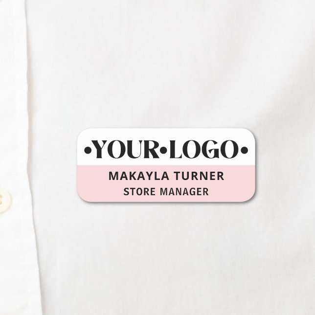 Custom Logo Employee Pink Name Tag (Creator Uploaded)
