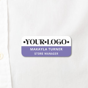 Custom Logo Employee Purple Name Tag