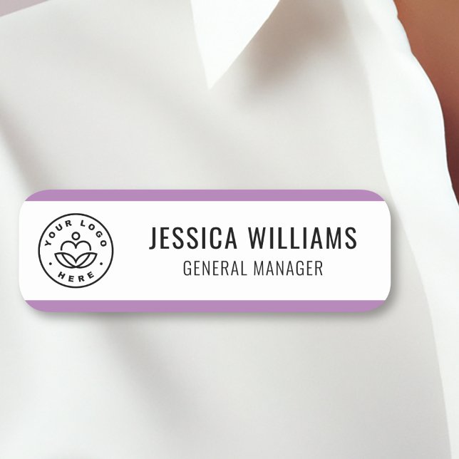 Custom Logo Employee Purple Name Tag (Creator Uploaded)