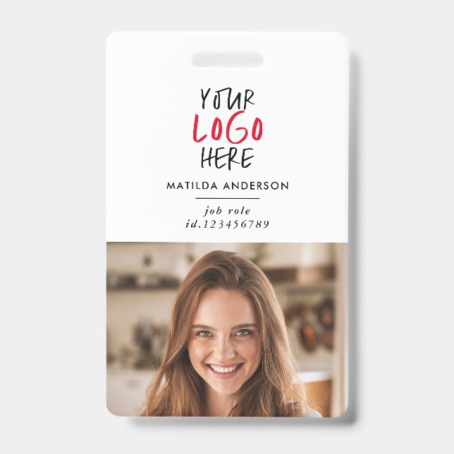 Custom Logo Employee QR Code Personalised Business ID Badge (Front)
