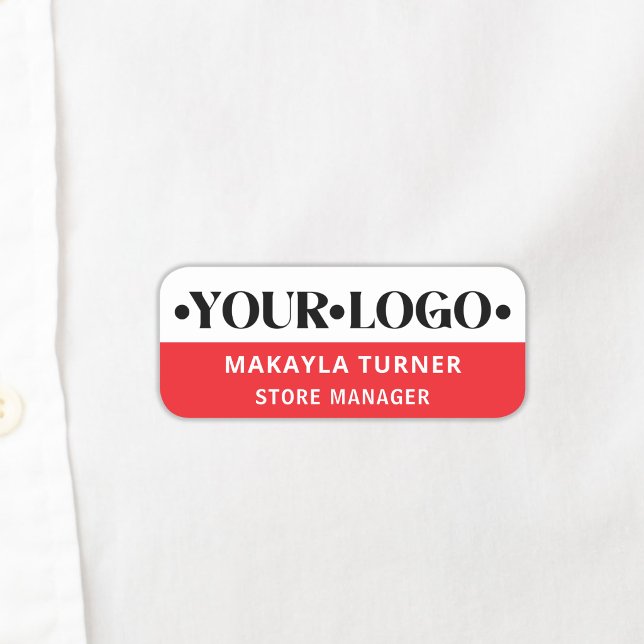 Custom Logo Employee Red Name Tag (Creator Uploaded)