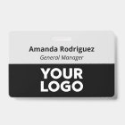 Custom Logo Employee Simple Grey Black Name