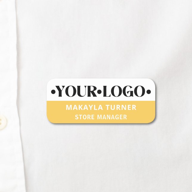 Custom Logo Employee Yellow Name Tag (Creator Uploaded)
