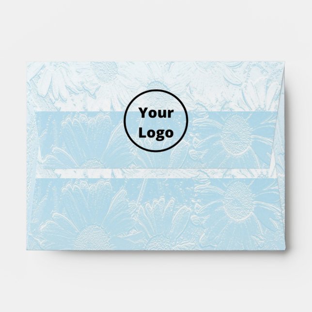 Custom logo engraved blue floral envelope (Back (Top Flap))