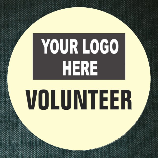 Custom Logo Event Volunteer Classic Round Sticker (Creator Uploaded)