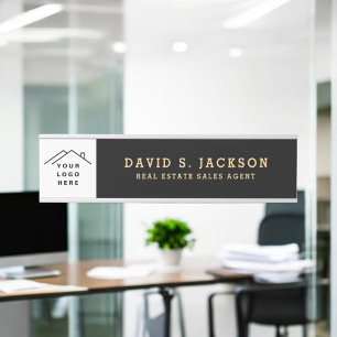 Custom Logo Executive Black Gold Professional Door Sign