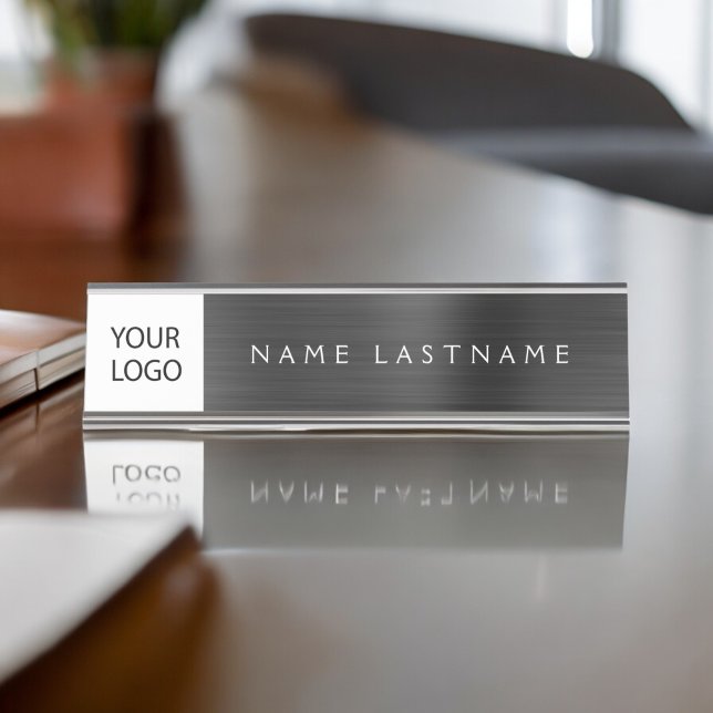 Custom Logo Executive Black Professional Desk Name Plate (Creator Uploaded)