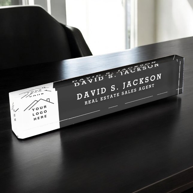Custom Logo Executive Black Professional Nameplate (Creator Uploaded)