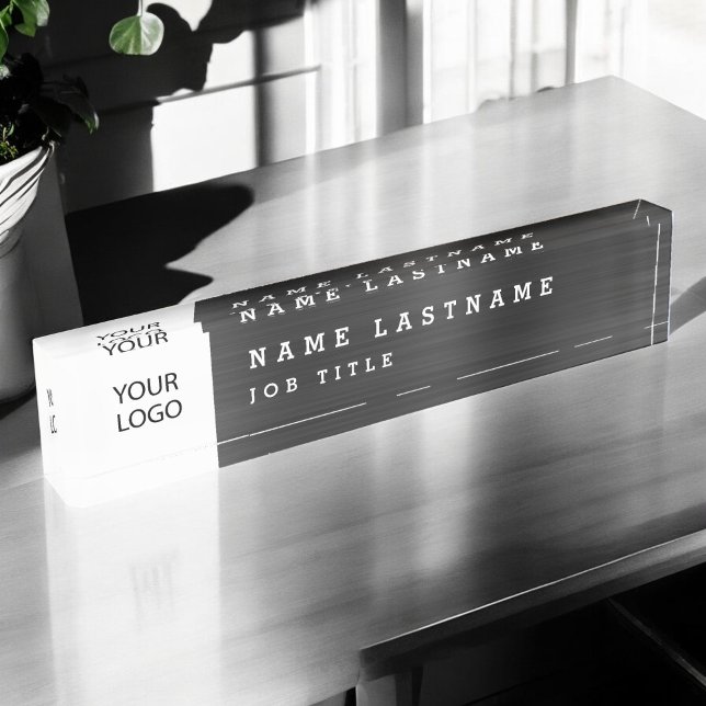 Custom Logo Executive Black Professional Nameplate (Creator Uploaded)