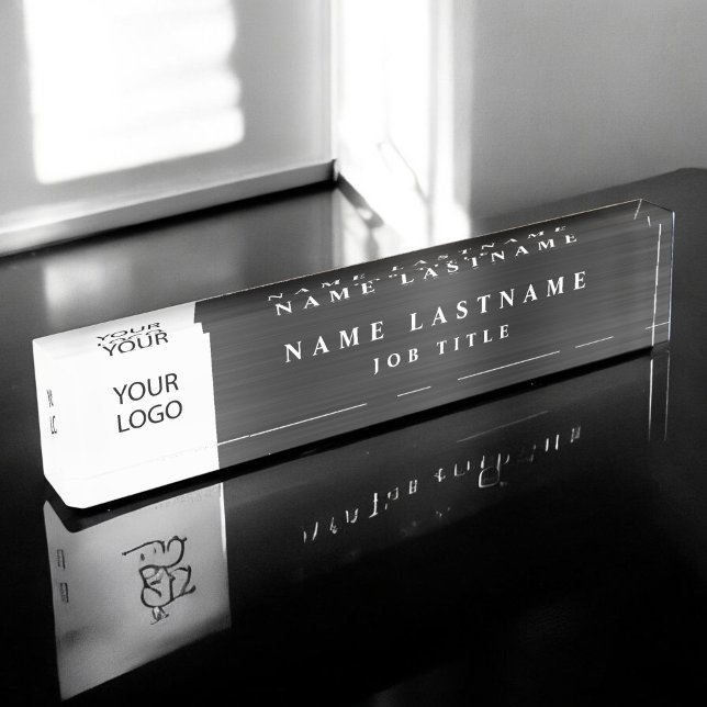 Custom Logo Executive Black Professional Nameplate (Creator Uploaded)