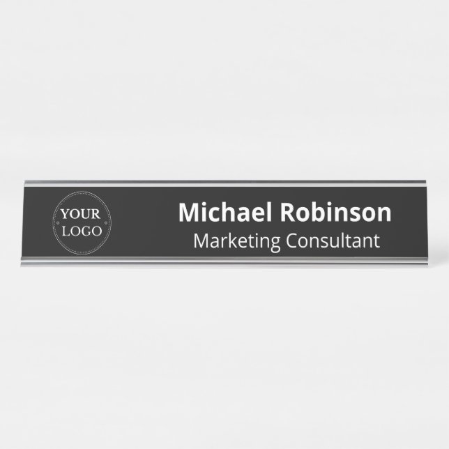 Custom Logo Executive Business Professional  Desk Name Plate (Front)