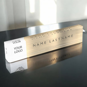 Custom Logo Executive Gold Professional Nameplate